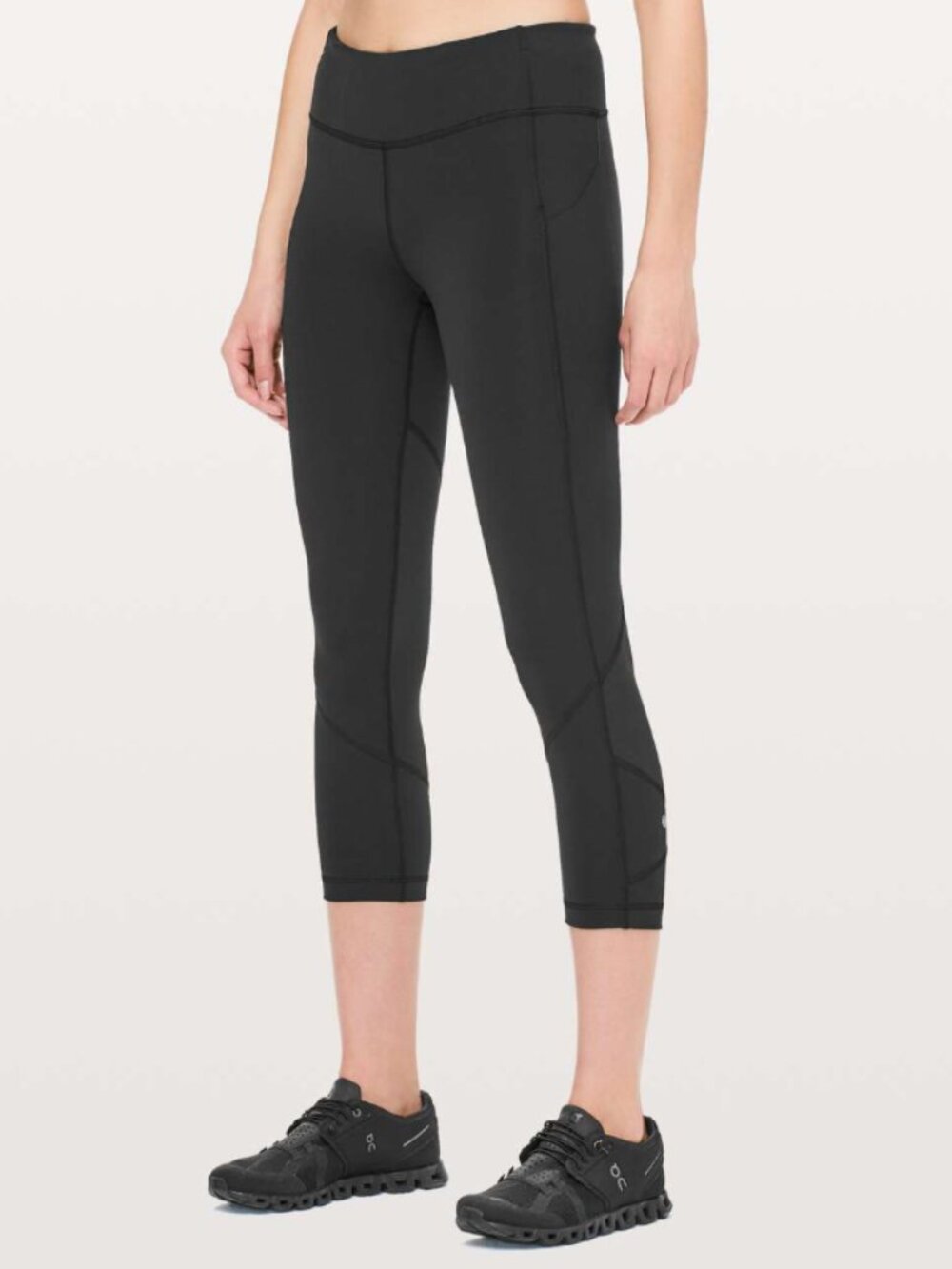 Lululemon Pace Rival Crop black cropped leggings with mesh insert 6
